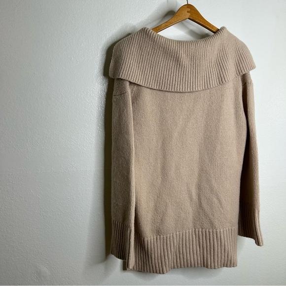 FRAME Oversized Collar 100% Merino Wool Tan Chunky Knit Sweater Small - Picture 10 of 15